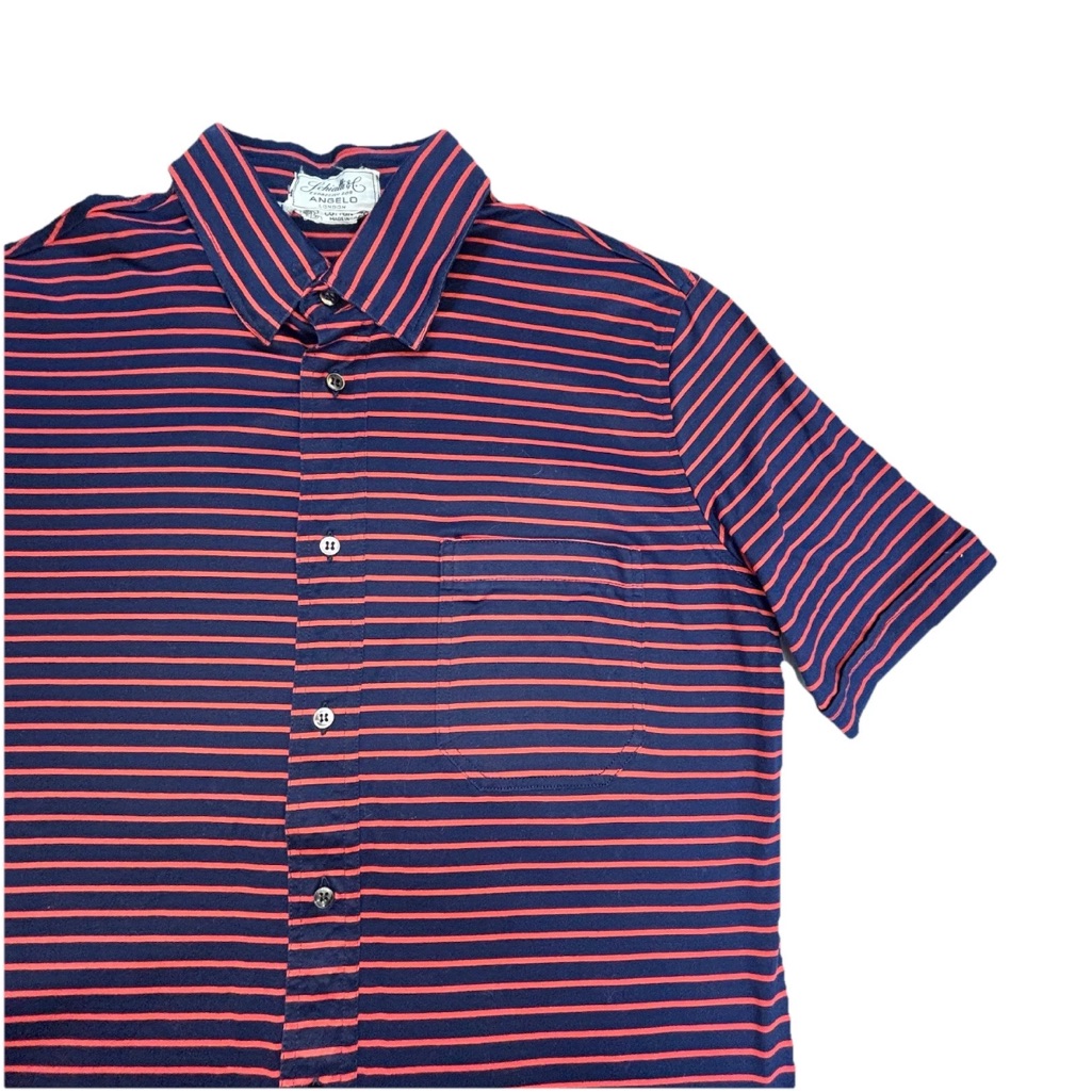 Vintage Schiatti Button Up Shirt Mens Small Striped Styled For Angelo Of London